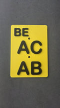 Mofa-Deko-Schild ACAB Kanton Bern, gelb mit erhabener schwarzer Schrift