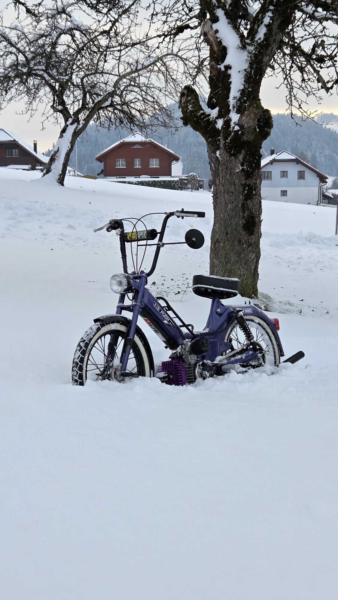 Puch Mofa im Schnee
