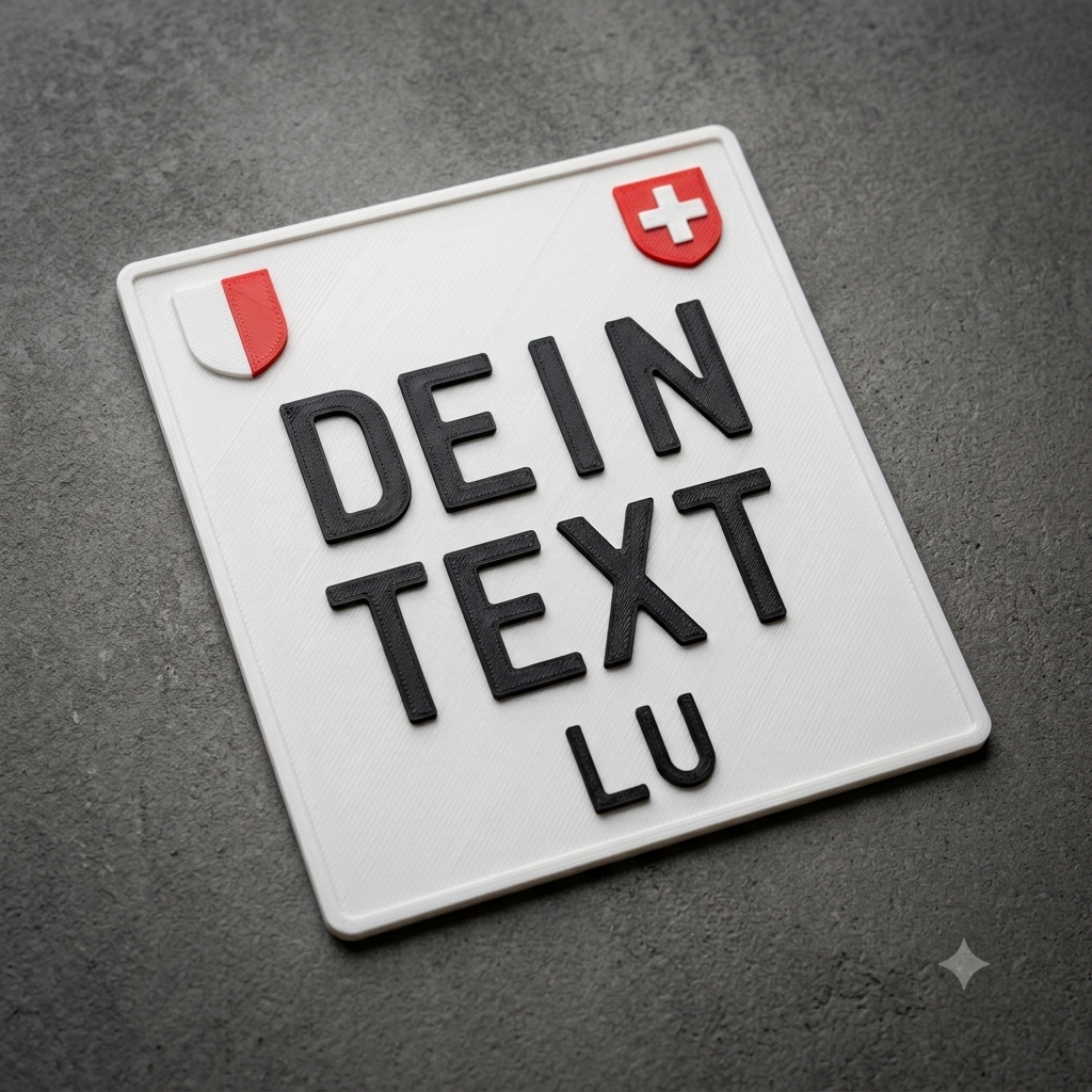 3D-gedrucktes Deko-Kennzeichen Motorrad mit individuellem Wunschtext